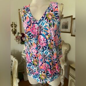 LuluB Vibrant print Sleeveless Top Size M. C:4394-5 Like new